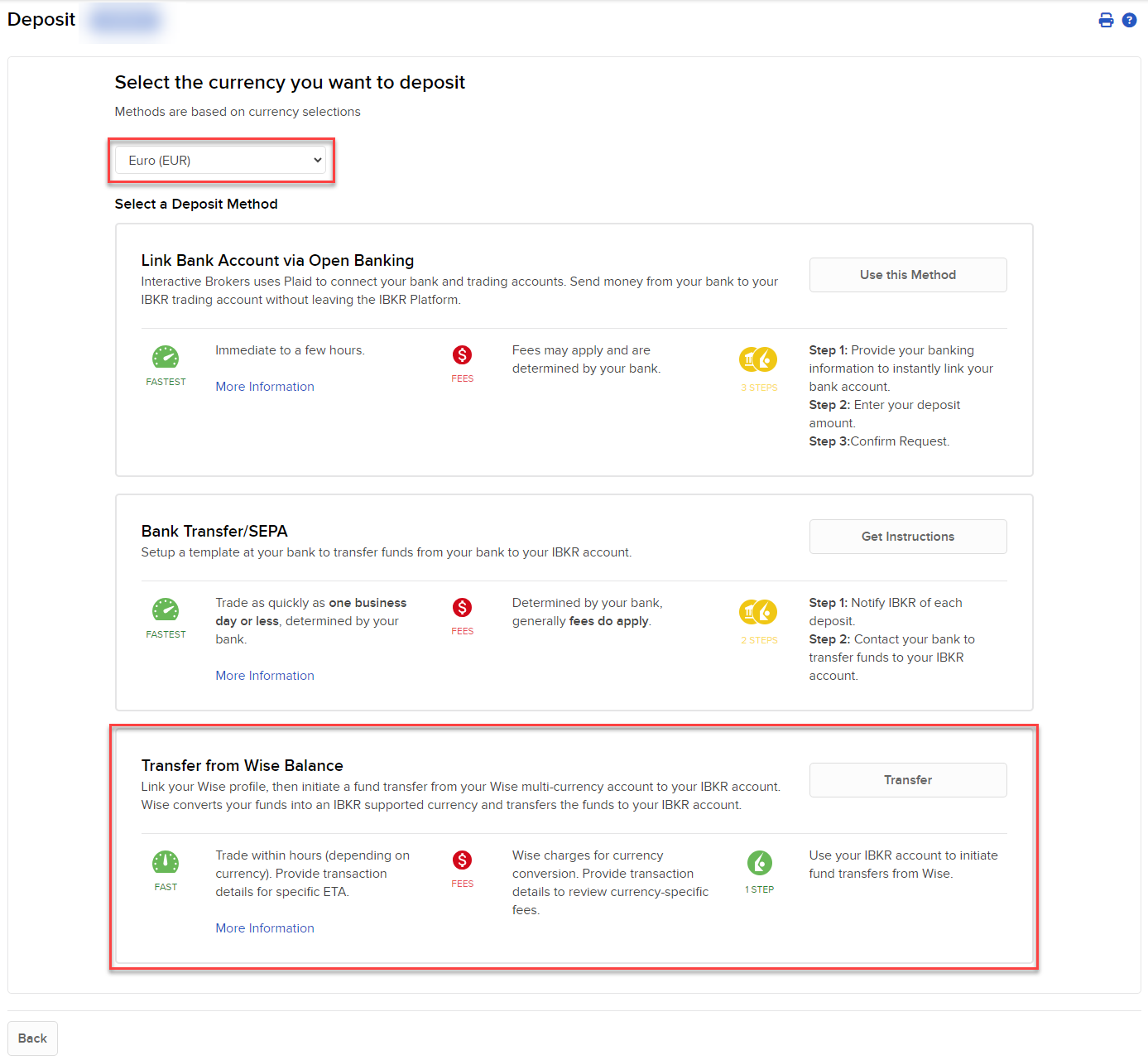Transfer From Wise Balance Selection The transfer from wise balance selection in portal.